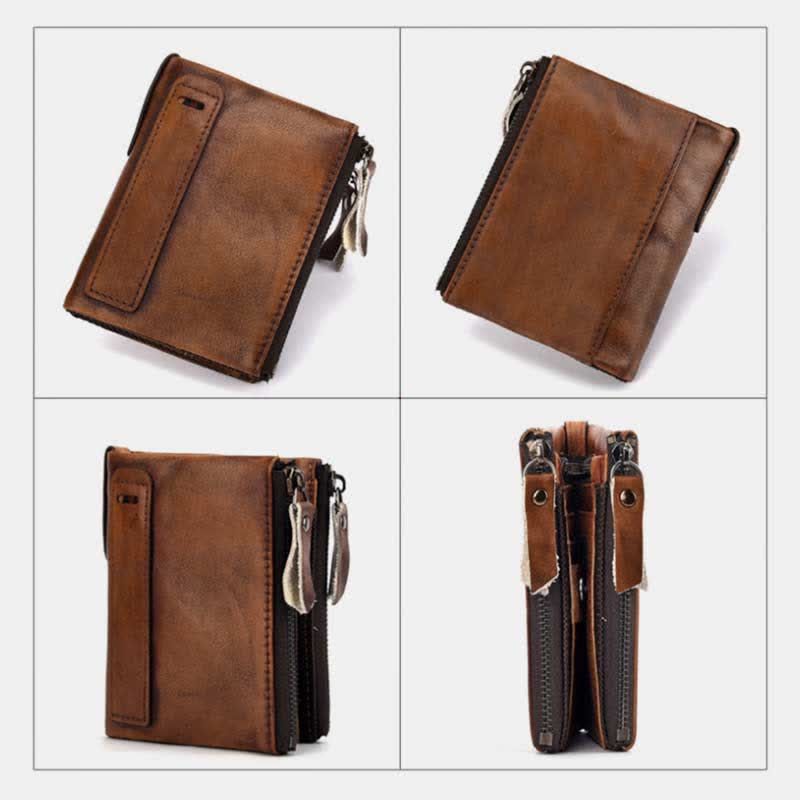 Bifold RFID Blocking Leather Wallet Short Front Pocket Wallet for Men