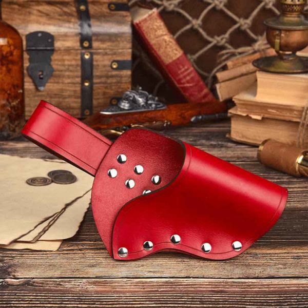 Retro Outside Waistband Leather Holster Medieval Cosplay Waist Pouch