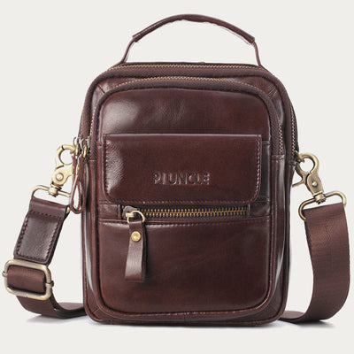 Messenger Bag For Men Business Small Portable Leather Crossbody Bag