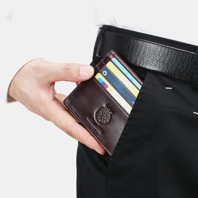 Bifold Front Pocket Leather Wallet for Men Slim RFID Blocking Wallet