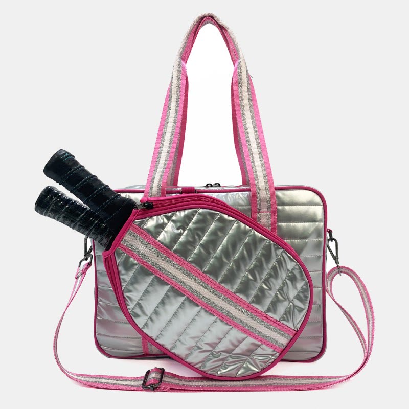 Pickleball Racket Bag For Sports Down Cotton Striped Crossbody Bag