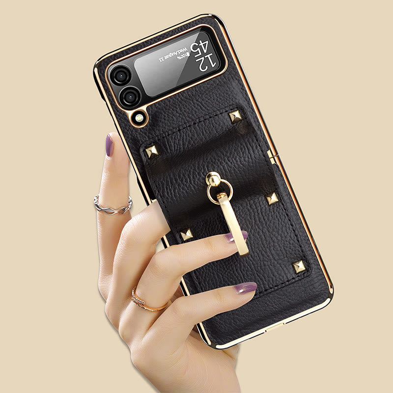 Phone Case For Z Flip4/5 Business Style Folding Ring Case