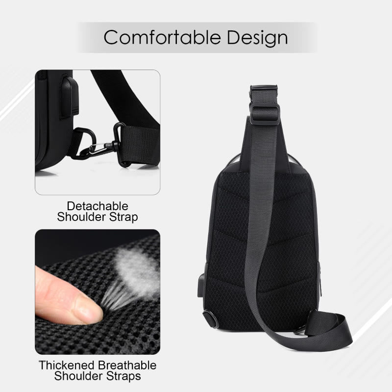 Waterproof Sling Bag Outdoor Casual Chest Bag for Hiking Cycling Traveling