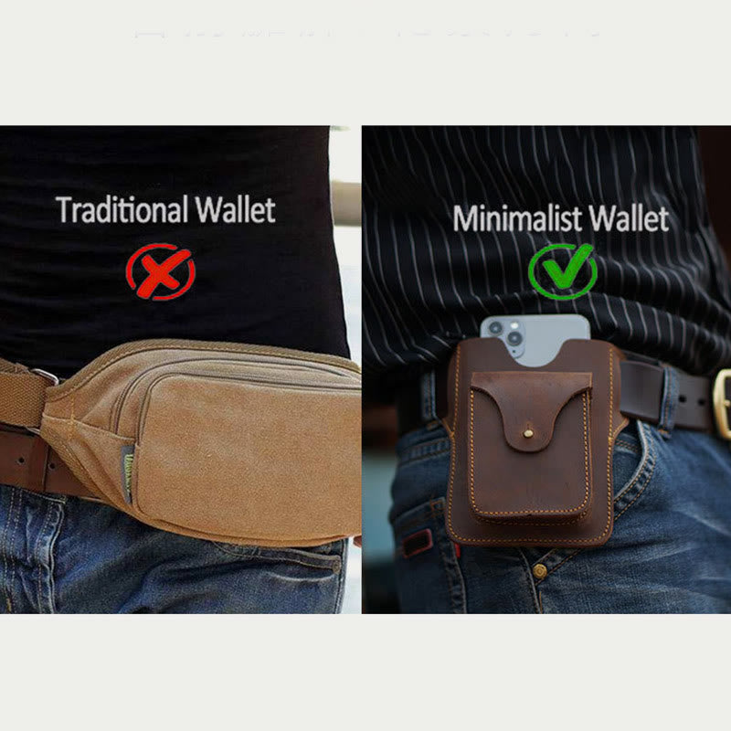 <Shipped within 24 hours> 7.2 Inch Leather Cell Phone Belt Bag