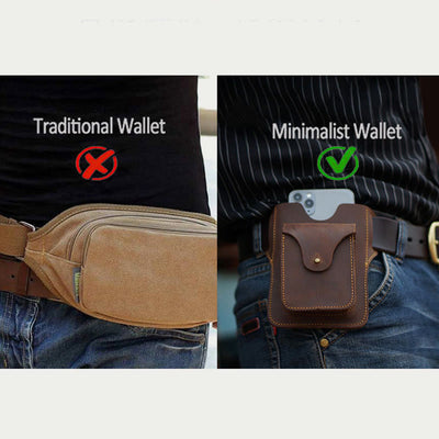 <Shipped within 24 hours> 7.2 Inch Leather Cell Phone Belt Bag