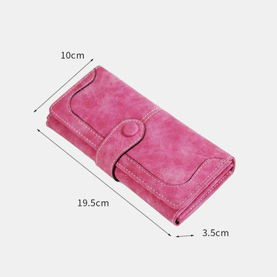 Long Wallet For Women Solid Color Multiple Slot Daily Purse