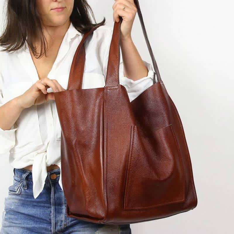 <Shipped within 24 hours> Leather Tote Shoulder Handbag Laptop Bag Fits 14" Laptop