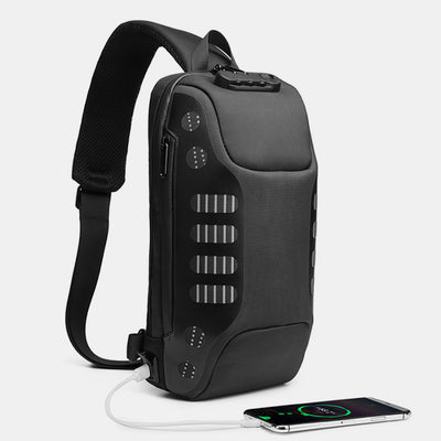 Multifunction Waterproof Anti-theft Casual Sling Bag With USB Charging Port