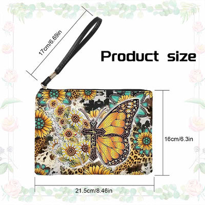 Butterfly and Sunflower Diamond Wristlet Clutch DIY Diamond Art Painting Purses