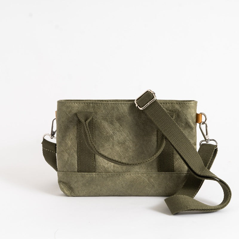 Eco Friendly Paper Handbag Waterproof Canvas Handle Crossbody Bag