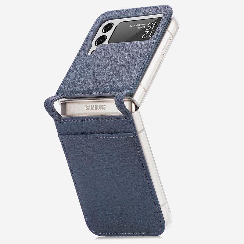 <Shipped within 24 hours> Samsung Z Flip 3 Leather Phone Case with Card Holder