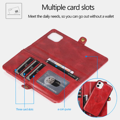 Multifunctional Leather Detachable Wallet Magnetic Phone Case for iPhone16/15/14/13