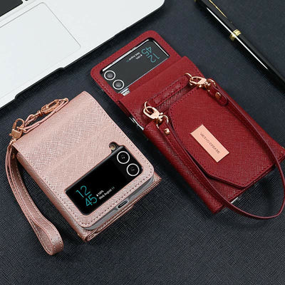 Wallet for Women Leather Samsung Galaxy Z Flip 4 Foldable Phone Case