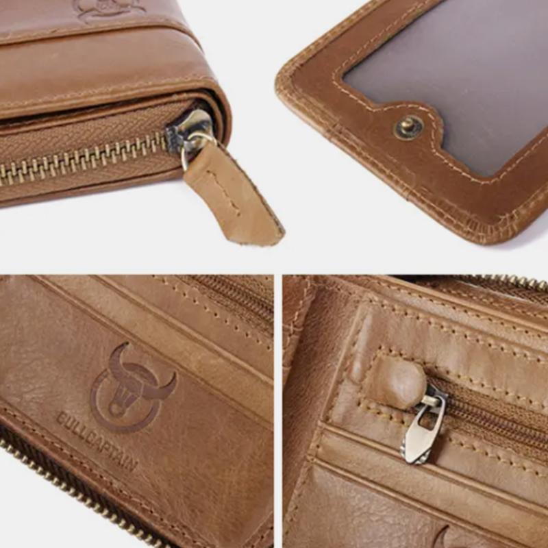 RFID Antimagnetic Vintage Genuine Leather Wallet