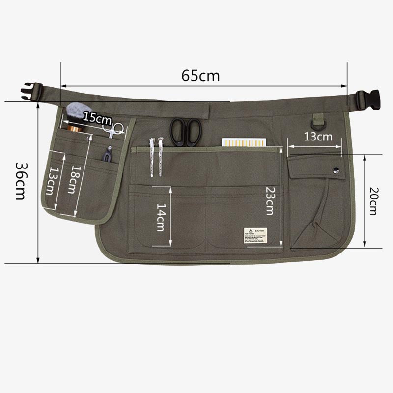 Women Men Multiple Pocket Short Apron Durable Canvas Tools Bag