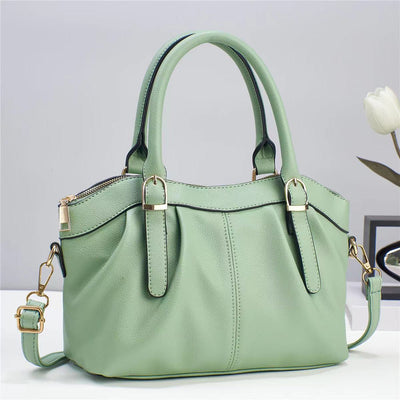 Plain Color Office Tote For Women Leather Top-Handle Bag