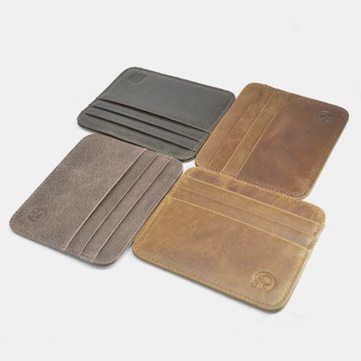 Slim Minimalist Front Pocket Wallet Genuine Leather Card Holder Card Case