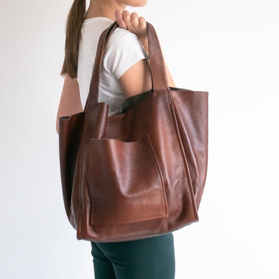 <Shipped within 24 hours> Leather Tote Shoulder Handbag Laptop Bag Fits 14" Laptop