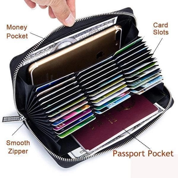 <Shipped within 24 hours> RFID Genuine Leather Card Wallet