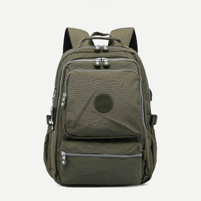 Multi-pocket Waterproof USB Charging Port School Travel Backpack