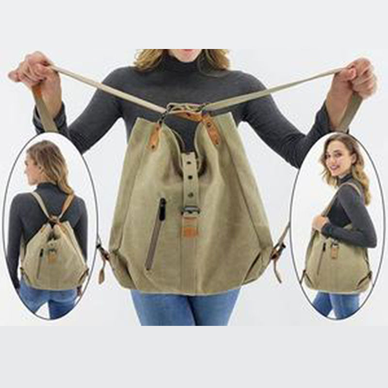 Large Capacity Canvas Shoulder Bag Backpack