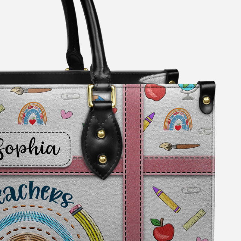 Custom Name Tote For Women Teachers Go Above And Beyond