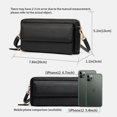 Multi-Compartment Cellphone Purse RFID Blocking Phone Bag With Clear Window