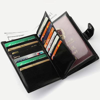 Leather Passport Holder Wallet Card Holder Passport Case