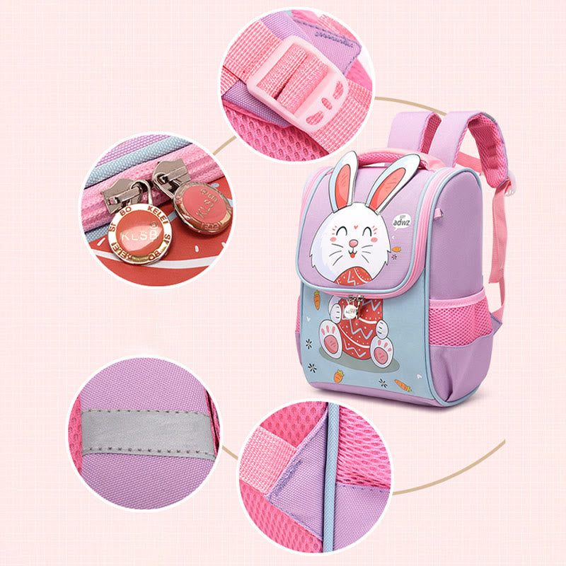 Cartoon Backpack For Kids Animal Printing Spine Protect Schoolbag