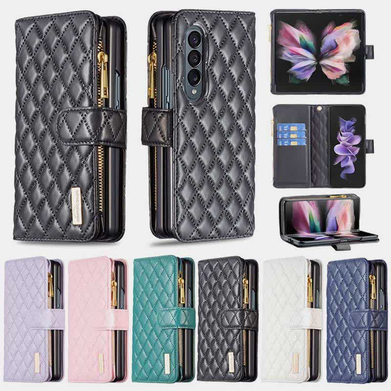 Unisex Luxury Leather Wallet Case Fits for Samsung Galaxy Z Fold 3 4 5 6