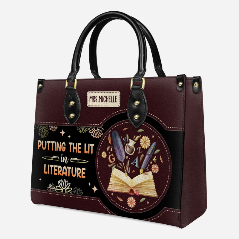 Custom Name Tote For Women Putting Lit In Literature