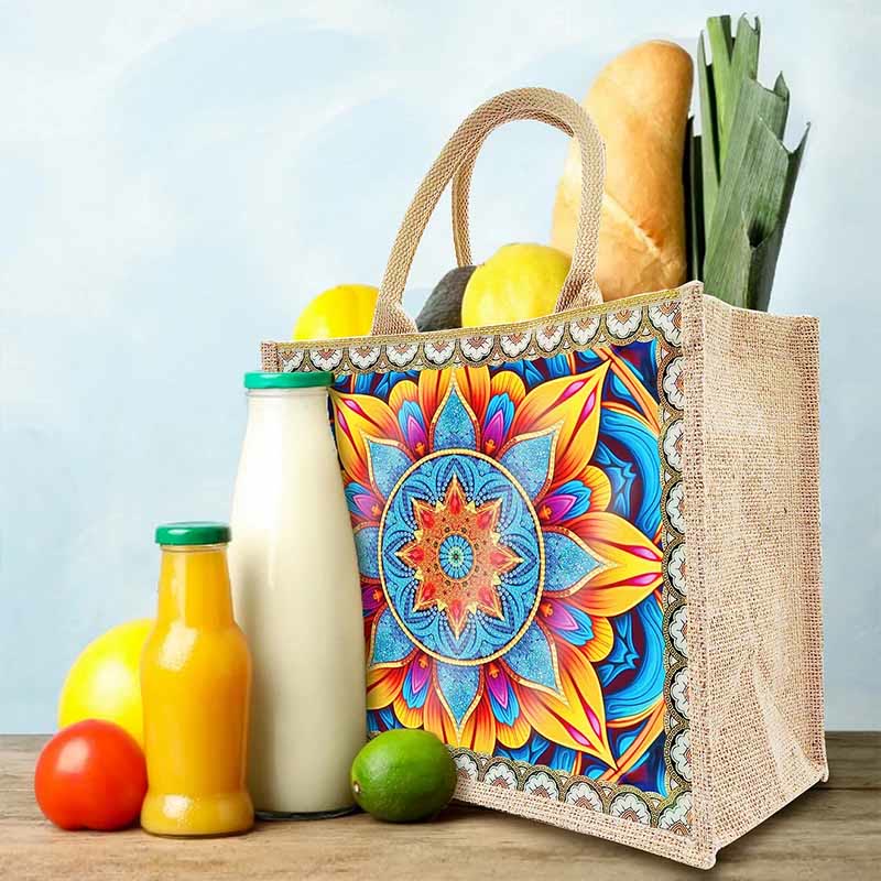 5D Diamond Painting Shopping Canvas Tote Mandala Pattern Shoulder Bag