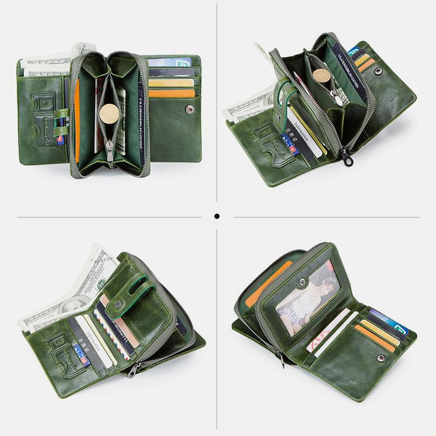 Genuine Leather Multifunctional Anti-theft Wallet