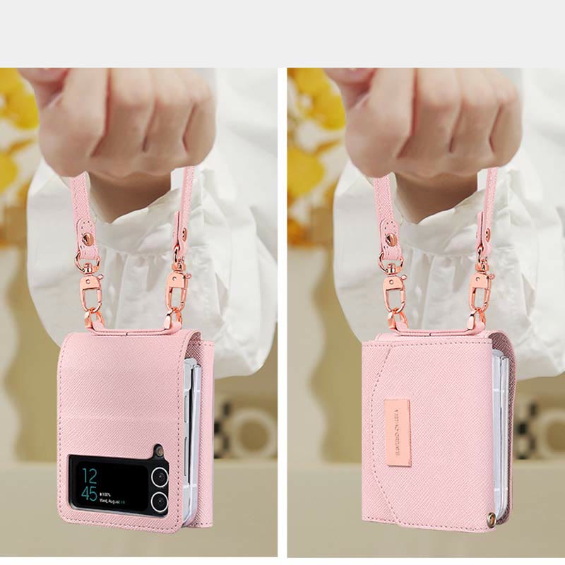 Wallet for Women Leather Samsung Galaxy Z Flip 4 Foldable Phone Case