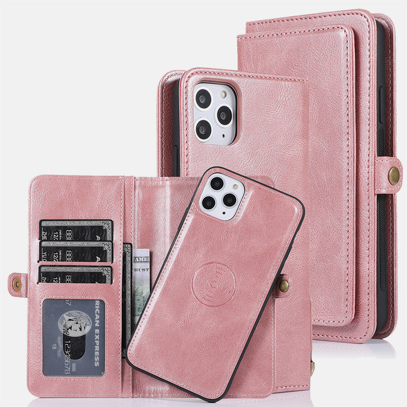 Multifunctional Leather Detachable Wallet Magnetic Phone Case for iPhone16/15/14/13