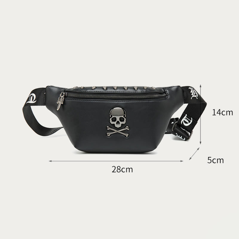 Punk Style Skull Waist Bag Rivet Belt Chest Bag