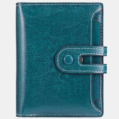 Women's Genuine Leather Bifold RFID Blocking Compact Wallet