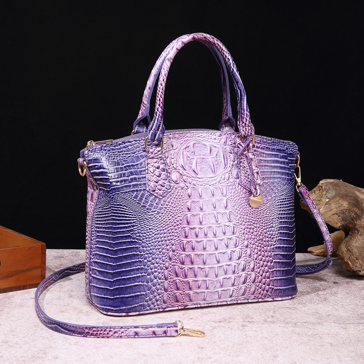 Crocodile Pattern Tote For Women Daily Mixed Color Crossbody Bag