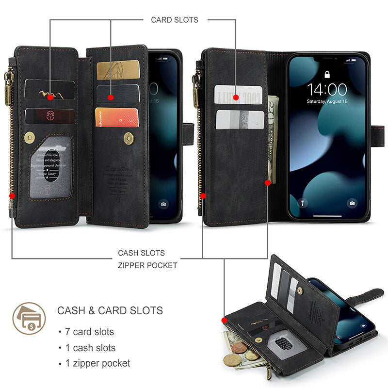 Multi-Slot Wallet Case Cell Phone Case Compatible with iPhone 13 ProMax Pro Mini