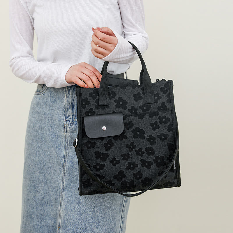 Floral Crossbody Tote For Office Cute Nylon Shoulder Purse