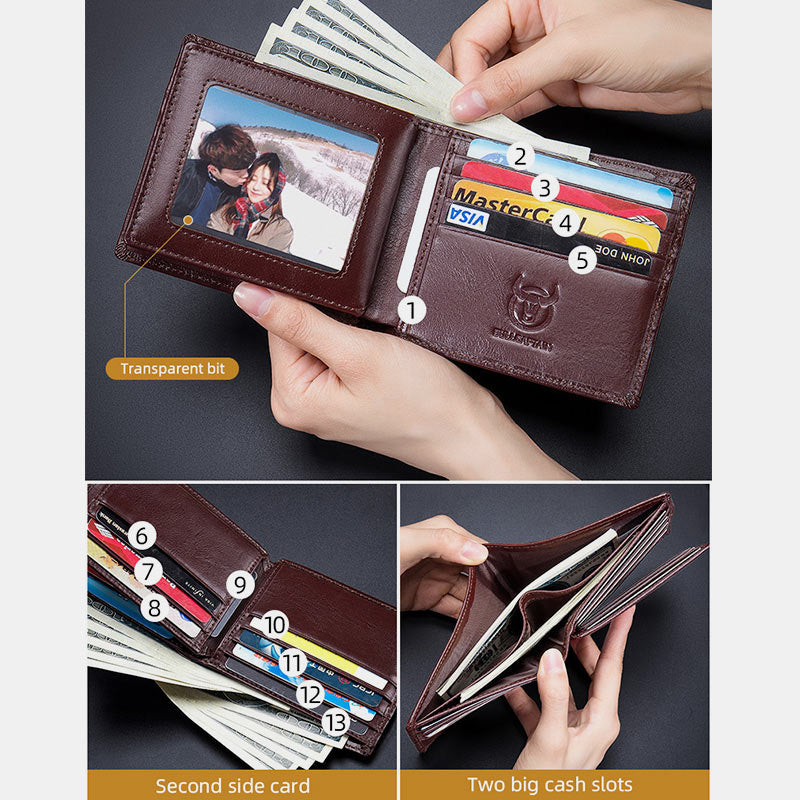 RFID Blocking Vintage Multi-slot Embossing Card Holder Wallet