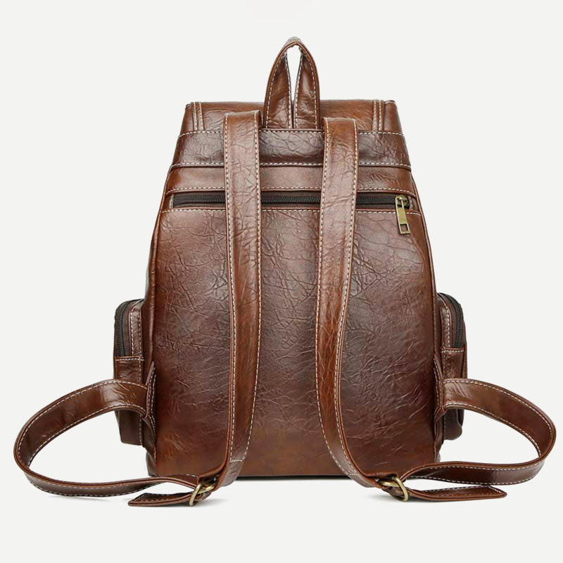 <Shipped within 24 hours> Vegan Leather Backpack Casual Daypack Purse