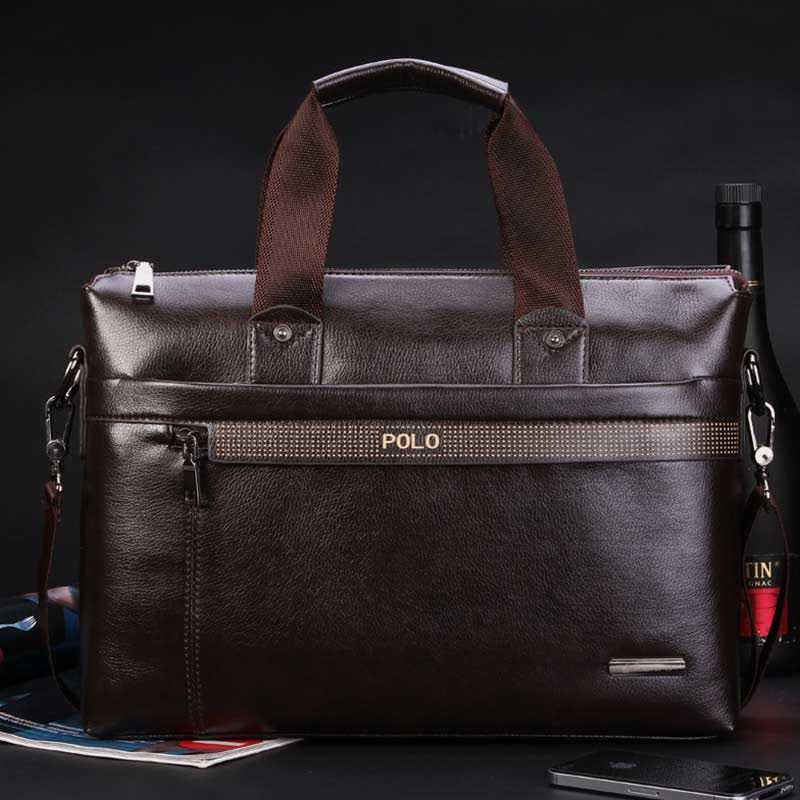 Mens Business Briefcase Laptop Shoulder Bag Leather Messenger Bag