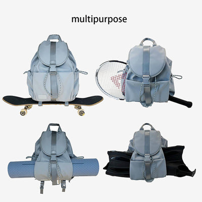 Lightweight Multifunction Sport Backpack Yoga Skateboard Racket Storage Bag Travel Daypack