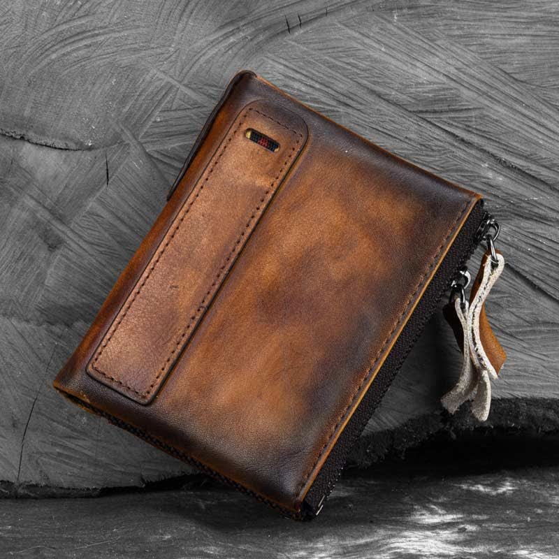 Bifold RFID Blocking Leather Wallet Short Front Pocket Wallet for Men