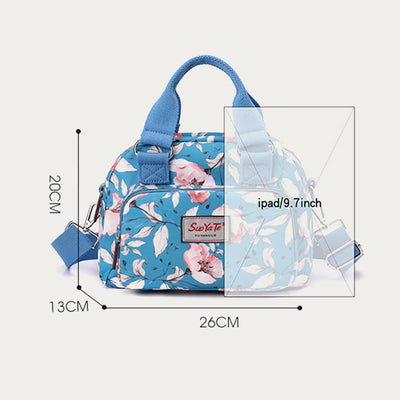 Nylon Crossbody Bag For Women Colorful Flower Printing Handbag