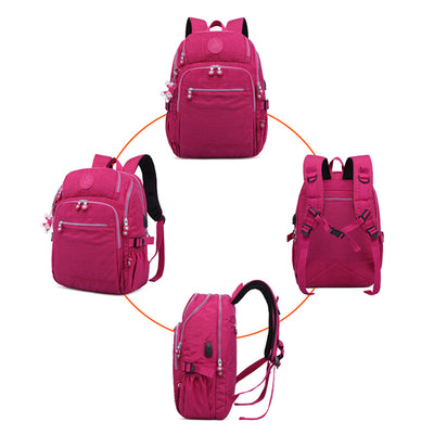 Solid Color Multi-pocket Travel Backpack