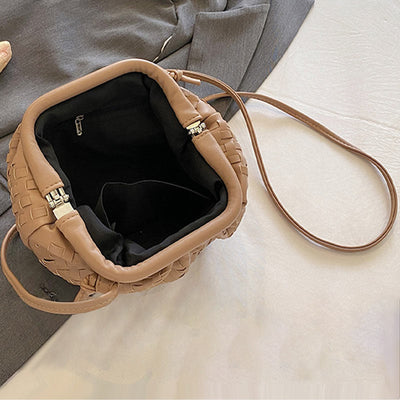 Crossbody Bag For Women Soft Knitted Buckle Design Daily Purse