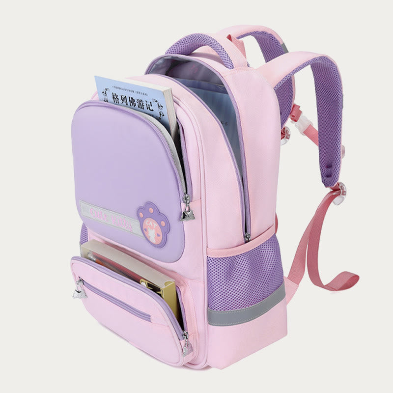 Backpack For Child Casual Cute Color Nylon Large Schoolbag