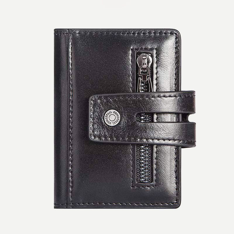 Genuine Leather Mens RFID Blocking Wallet Quick Access Card Holder